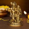 Ekhasa 100% Pure Brass Radha Krishna Murti (Size: 12.8 cm) | Radha Krishna Statue | Radha Krishna Idol for Gift | Radhe Krishna ki Murti for Pooja Room | Radha Krishna Idol for Home Decor