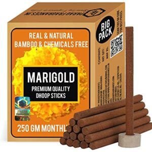 Parag Fragrances Marigold Dhoop Sticks 250 Gram/Chemical & Bamboo Free Natural Dhoop Batti/Dhoop Sticks for Prayer & Home Fragrance