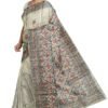 iMithila Traditional Madhubani Handpainted Handloom Ghicha Silk Saree with Blouse Piece -Beige - Silk Mark Certified