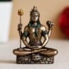 eCraftIndia Brown Resin Meditating Lord Shiva Idol for Home Decor Office Puja Room- Shiva Statue for Car Dashboard- Shiv Murti - Mahadev Statue- God Idol Gift for Diwali Maha Shivratri Housewarming