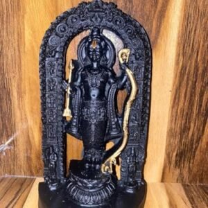 Upchar 8 Inch Shree Ram Lalla Murti in ayodhya mandir Ramlalla Temple Idol for Pooja Shree ramlalla ayodha murti - Colour Black & Golden Ram Lala Ayodhya Statues for Gift Home Temple Mandir Pooja