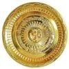 Decorative Brass Pooja Thali Plate for Bhog and Poojan Purpose with Gayatri Mantra Symbol | Puja Plate |Arti Plate