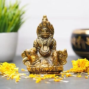 Webelkart Premium Metal Lord Kuber Statue for Wealth and Harmony | God kuber Idol | Murti | Statue | showpiece for Home Decor | Kuber ji ki murti for puja Decorative Showpiece for Pooja