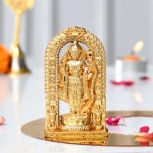 CraftVatika Metal Ram Lalla Idol Ayodhya Golden Metal Shree Ram Lalla Murti Ayodhya Ram Idol for Home Decor