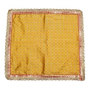 My God Gift Puja Aasan Cloth/Puja Aasan Kapda/Puja Chowki Altar Cloth for Home & Mandir & Various Hindu Festivals Aasan (18 X 18 Inch