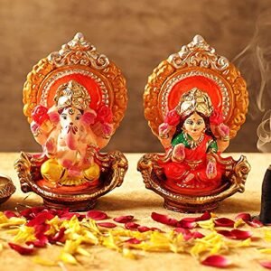 PS SHEVIN Laxmi Ganesh Statue| Laxmi Ganesh Idol| Laxmi ji ki murti| Ganesh ji ki Murti| Laxmi Ganesh Eco-Friendly Idol for Deewali Puja| Deewali Gift| लक्ष्मी -गणेश की मूर्ति | 6 Inch-PS1815