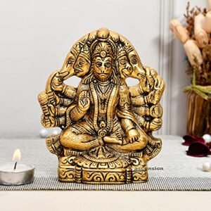 ascension Hanuman ji Panchmukhi Hanuman Murti Bajrangbali Murti Religious Idol for Pooja Room & Decor Your Home Office Hanuman Idol Statue Panchmukhi Hanuman Ji for Wall Hanging