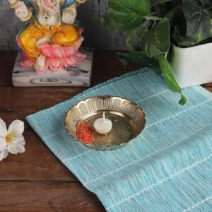 Klassic 5 Inch Engraved Small Brass Pooja Thali Brass | Handcrafted | Unique Design | Best for Prasad Bhog