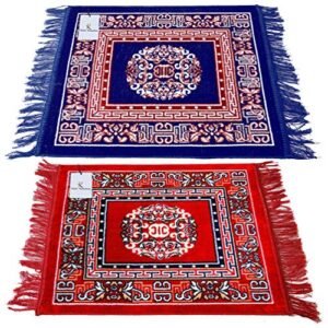 Kuber Industries Traditional Carpet/Pooja Mat Square Shape & Soft Velvet Material Maditation Prayer Mat Size 60 X 60 Cm